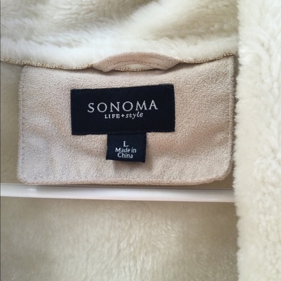Cream Sonoma suede fleece coat size large - Picture 8 of 8